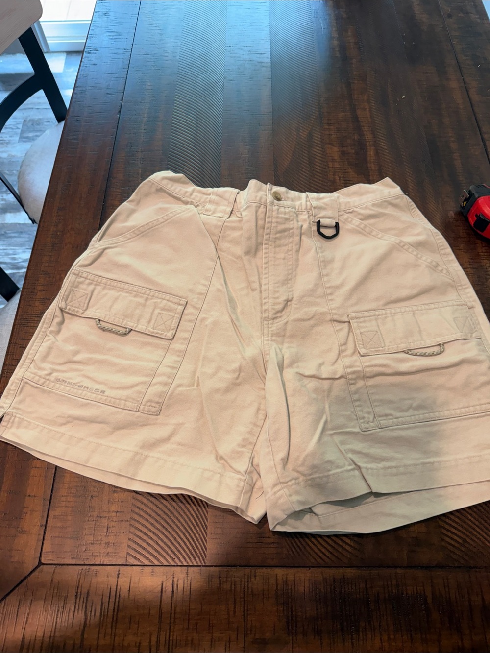 Women's Light Tan Cargo Shorts with Utility D-Ring